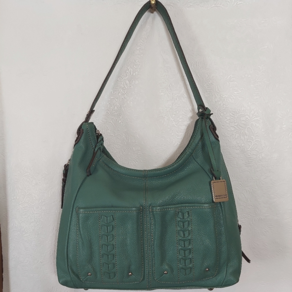 Tignanello Emerald Green Leather Shoulderbag, Medium, in Excellent Condition